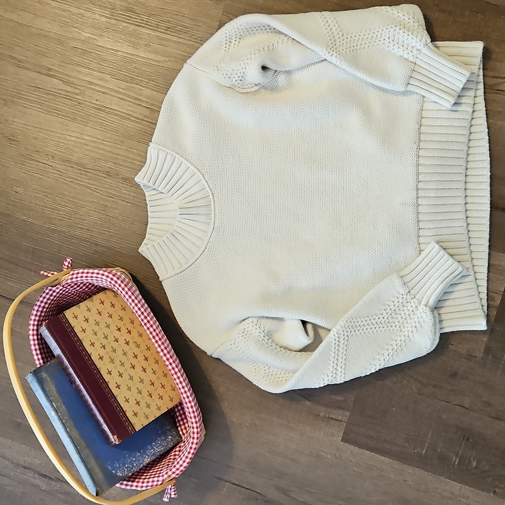 Everlane The Texture Cotton Crew Sweater Size Medium EUC